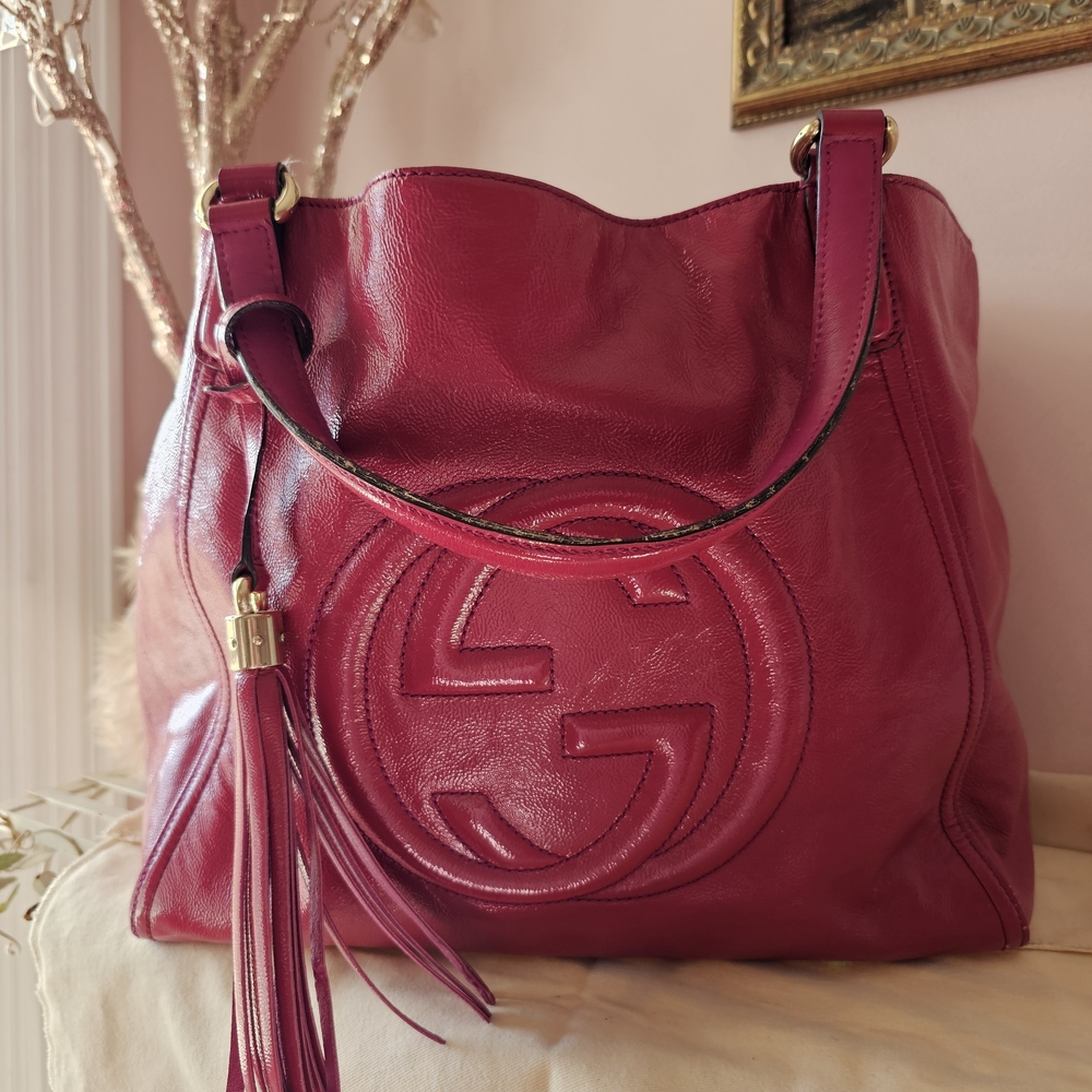 Gucci Fuchsia Leather Shoulder Bag